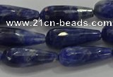 CTR112 15.5 inches 8*20mm faceted teardrop sodalite beads