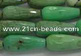 CTR113 15.5 inches 8*20mm faceted teardrop grass agate beads