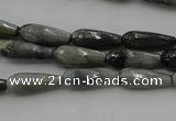 CTR12 15.5 inches 6*16mm faceted teardrop eagle eye jasper beads