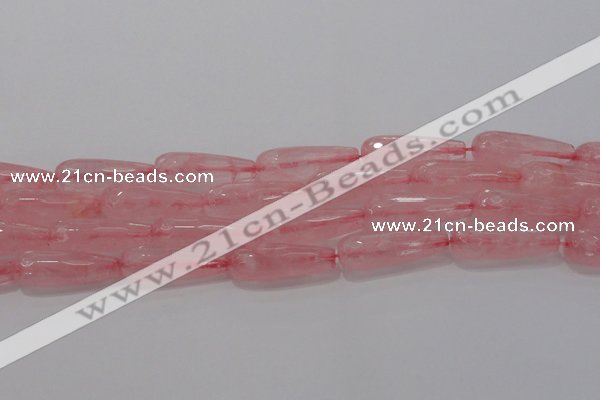 CTR133 15.5 inches 10*30mm faceted teardrop rose quartz beads