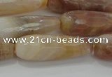 CTR141 15.5 inches 10*30mm faceted teardrop yellow agate beads