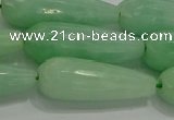 CTR146 15.5 inches 10*30mm faceted teardrop jade gemstone beads