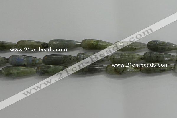 CTR147 15.5 inches 10*30mm faceted teardrop labradorite beads