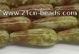 CTR152 15.5 inches 6*16mm teardrop green dragon serpentine jasper beads