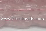 CTR159 15.5 inches 10*20mm faceted teardrop rose quartz beads