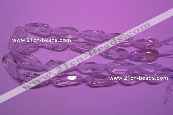 CTR200 13*18mm - 18*38mm faceted teardrop white crystal beads