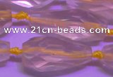 CTR202 15*35mm - 20*42mm faceted teardrop lemon quartz beads