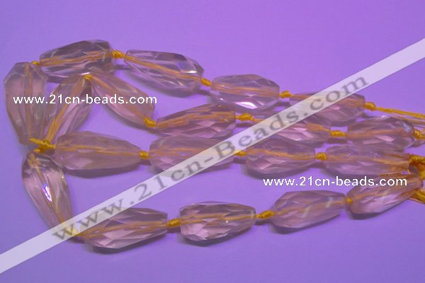 CTR202 15*35mm - 20*42mm faceted teardrop lemon quartz beads