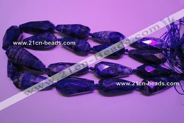 CTR208 16*35mm - 18*43mm faceted teardrop lapis lazuli beads