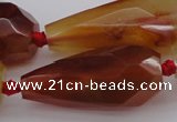 CTR211 15.5 inches 15*25mm - 16*40mm faceted teardrop red agate beads