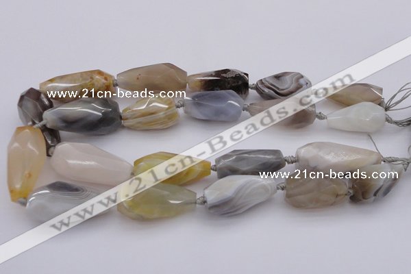 CTR212 15.5 inches 15*25mm - 16*40mm faceted teardrop Botswana agate beads