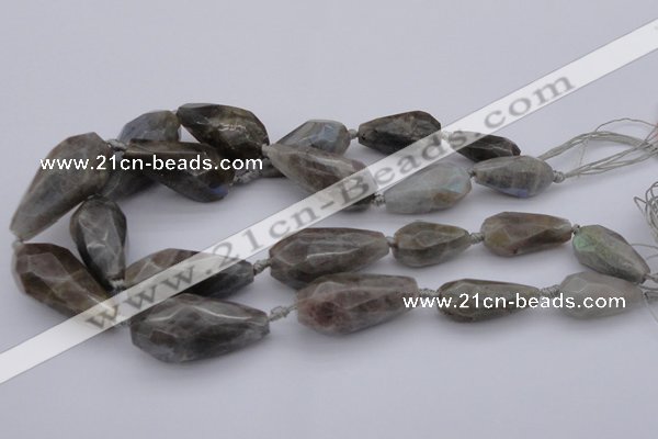 CTR214 15.5 inches 15*25mm - 16*40mm faceted teardrop labradorite beads