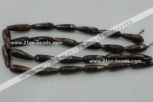 CTR30 15.5 inches 10*30mm faceted teardrop bronzite gemstone beads