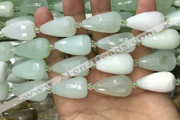 CTR357 15.5 inches 15*25mm faceted teardrop light prehnite beads