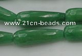 CTR36 15.5 inches 10*30mm faceted teardrop gree aventurine beads