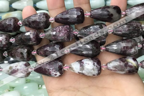 CTR360 15.5 inches 15*25mm faceted teardrop tourmaline beads