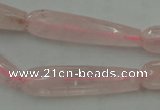 CTR40 15.5 inches 10*40mm faceted teardrop rose quartz beads