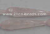 CTR41 15.5 inches 10*40mm faceted teardrop rose quartz beads