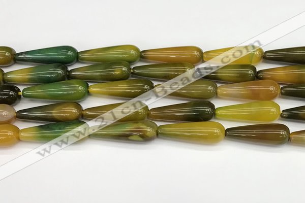 CTR416 15.5 inches 10*30mm teardrop agate beads wholesale