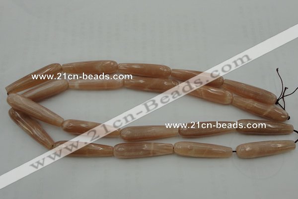 CTR44 15.5 inches 10*40mm faceted teardrop moonstone beads