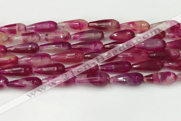 CTR440 15.5 inches 8*20mm faceted teardrop agate beads wholesale