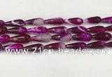 CTR441 15.5 inches 8*20mm faceted teardrop agate beads wholesale