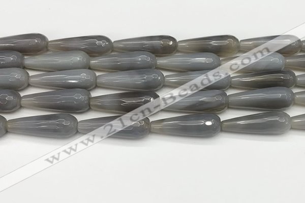 CTR450 15.5 inches 10*30mm faceted teardrop agate beads wholesale