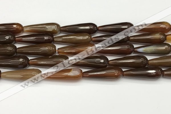 CTR452 15.5 inches 10*30mm faceted teardrop agate beads wholesale