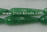 CTR50 15.5 inches 10*40mm faceted teardrop green aventurine beads