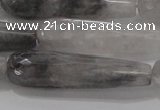 CTR56 15.5 inches 10*40mm faceted teardrop cloudy quartz beads