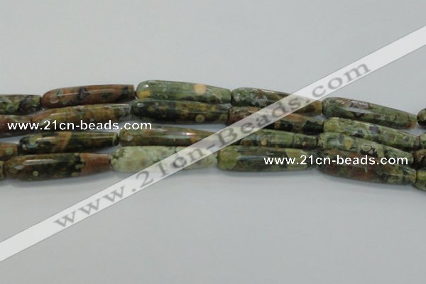 CTR59 15.5 inches 10*40mm faceted teardrop rhyolite gemstone beads