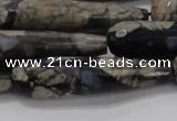 CTR60 15.5 inches 10*40mm faceted teardrop grey opal gemstone beads