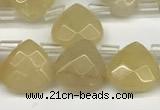 CTR604 Top drilled 10*10mm faceted briolette yellow aventurine beads