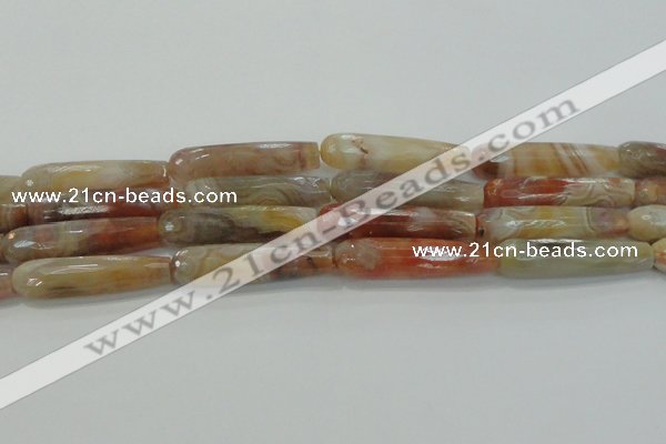 CTR63 15.5 inches 10*40mm faceted teardrop yellow agate beads