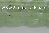 CTR72 15.5 inches 6*16mm faceted teardrop green rutilated quartz beads