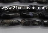 CTR78 15.5 inches 6*16mm faceted teardrop grey opal gemstone beads