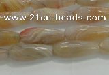 CTR80 15.5 inches 6*16mm faceted teardrop yellow agate beads