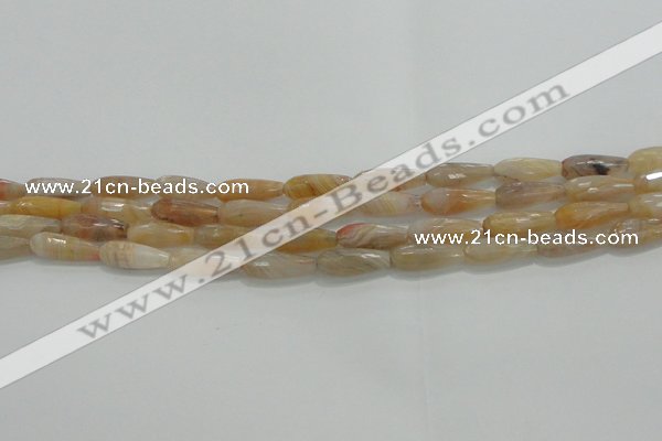 CTR80 15.5 inches 6*16mm faceted teardrop yellow agate beads