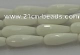 CTR83 15.5 inches 6*16mm faceted teardrop white porcelain beads