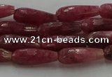 CTR86 15.5 inches 6*16mm faceted teardrop strawberry quartz beads