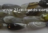 CTR87 15.5 inches 6*16mm faceted teardrop grey botswana agate beads