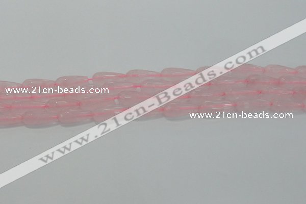 CTR91 15.5 inches 8*20mm faceted teardrop rose quartz beads