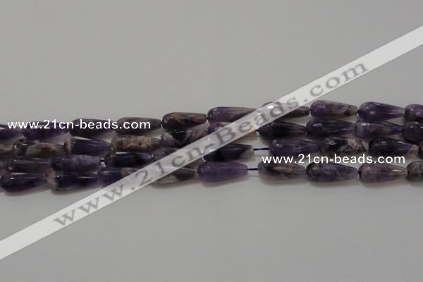 CTR94 15.5 inches 8*20mm faceted teardrop dogtooth amethyst beads