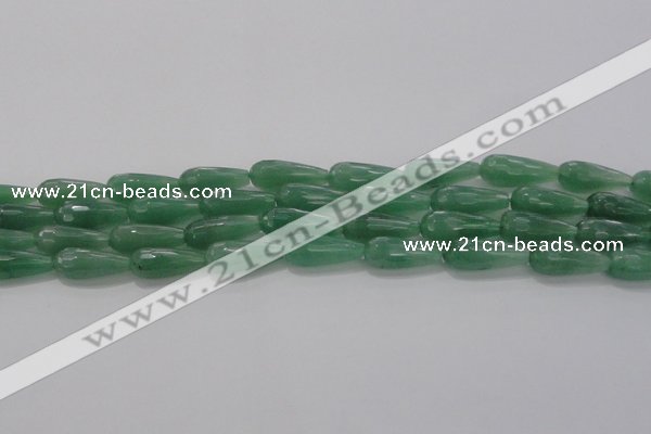 CTR97 15.5 inches 8*20mm faceted teardrop green aventurine beads