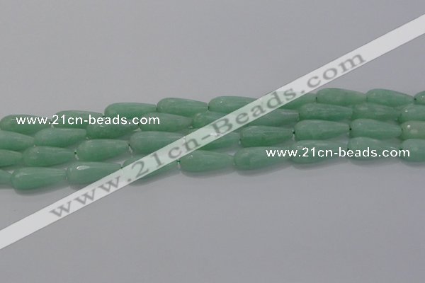 CTR98 15.5 inches 8*20mm faceted teardrop jade gemstone beads