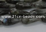 CTR99 15.5 inches 8*20mm faceted teardrop labradorite beads