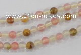 CTS01 15.5 inches 4mm round tigerskin glass beads wholesale