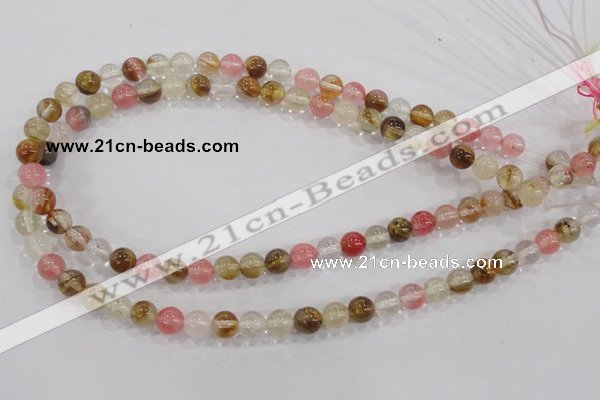 CTS03 15.5 inches 8mm round tigerskin glass beads wholesale