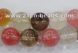 CTS05 15.5 inches 12mm round tigerskin glass beads wholesale