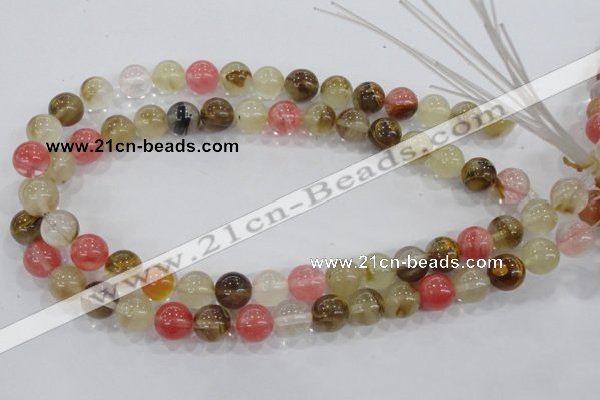 CTS05 15.5 inches 12mm round tigerskin glass beads wholesale